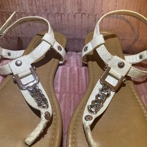 White and silver sandals